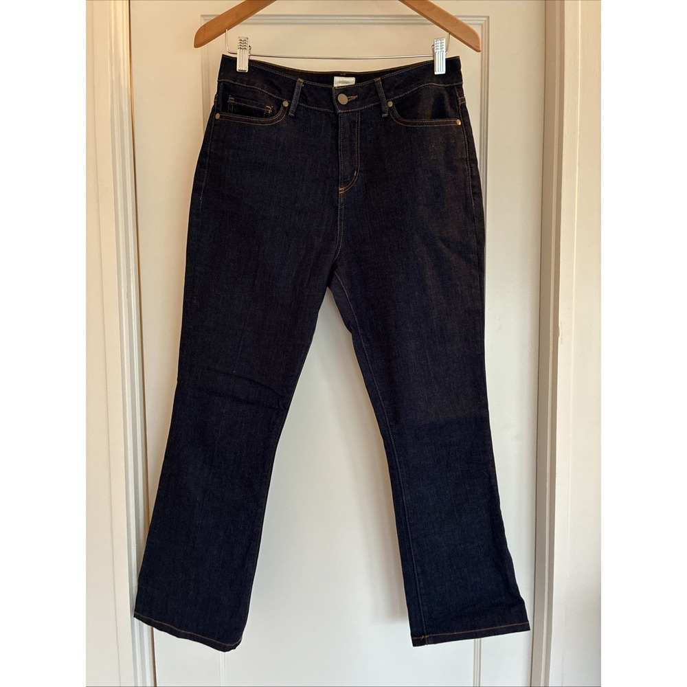 ANN MASHBURN $250 Flare Cropped 5-Pocket Jean in Dark Wash Size 29. NWOT